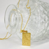 Tarot Carved Pendant Necklace Sun Lion Water Bottle Shape