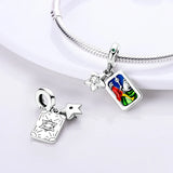 Sterling Silver Tarot Pendant Charm Bead for Jewelry Bracelets & Necklaces