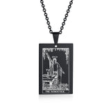 The Star Tarot Card Necklace, Celestial Dog Tag Pendant