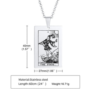 The Star Tarot Card Necklace, Celestial Dog Tag Pendant