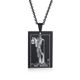 The Star Tarot Card Necklace, Celestial Dog Tag Pendant