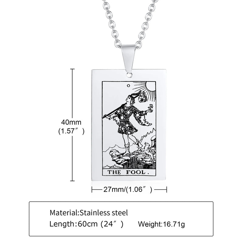 The Star Tarot Card Necklace, Celestial Dog Tag Pendant