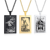 The Star Tarot Card Necklace, Celestial Dog Tag Pendant