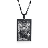 The Star Tarot Card Necklace, Celestial Dog Tag Pendant
