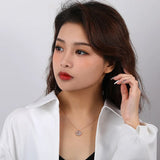 925 Silver Zodiac Necklace with Rose Fritillaria Zircon Pendant