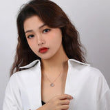 925 Silver Zodiac Necklace with Rose Fritillaria Zircon Pendant