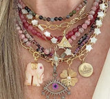 Barok 3rd Infinity Necklace Vintage Stone Crystal Charm Women Jewelry