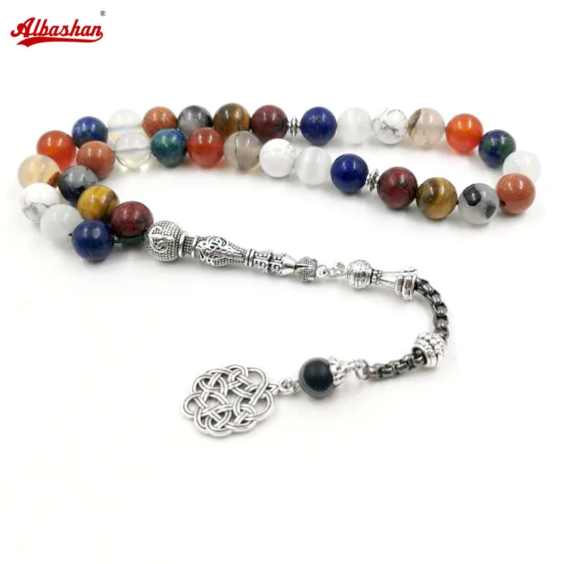 Tasbih 12 Gemstone Beads Muslim Prayer Beads Eid Ramadan Islamic Rosary