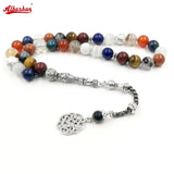 Tasbih 12 Gemstone Beads Muslim Prayer Beads Eid Ramadan Islamic Rosary
