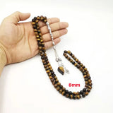 Muslim Men's Bracelet 99 Tiger Eye Stone Tasbih Prayer Beads