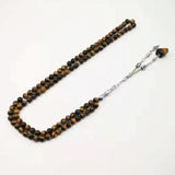 Muslim Men's Bracelet 99 Tiger Eye Stone Tasbih Prayer Beads
