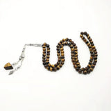 Muslim Men's Bracelet 99 Tiger Eye Stone Tasbih Prayer Beads