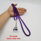 Purple Resin Tasbih 99 Beads Eid Ramadan Muslim Rosary Arabic Prayer Beads
