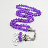 Purple Resin Tasbih 99 Beads Eid Ramadan Muslim Rosary Arabic Prayer Beads