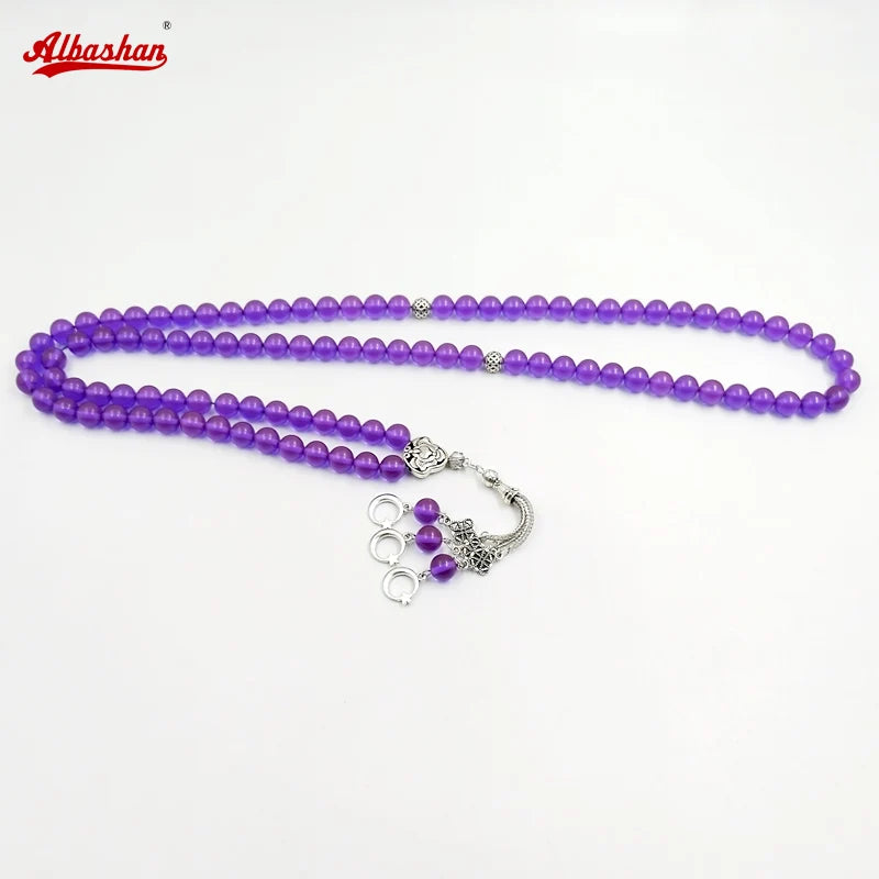 Purple Resin Tasbih 99 Beads Eid Ramadan Muslim Rosary Arabic Prayer Beads