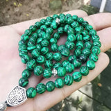 Green Malachite Islamic Rosary Bracelet Muslim Prayer Beads