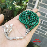 Green Malachite Islamic Rosary Bracelet Muslim Prayer Beads