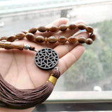 Tasbih Brown Resin 33 Rosary Bead EID Muslim Coffee Bracelet Islamic Jewelry