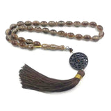 Tasbih Brown Resin 33 Rosary Bead EID Muslim Coffee Bracelet Islamic Jewelry