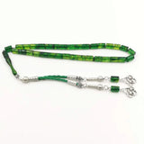 Green Resin 33 Beads Muslim Bracelet Misbaha Islamic Rosary
