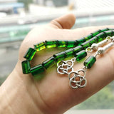 Green Resin 33 Beads Muslim Bracelet Misbaha Islamic Rosary