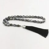 Grey Resin 33 Rosary Bead Muslim Bracelet Misbaha Islamic Gift