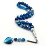 Natural Agates Stone Prayer Beads Muslim Misbaha 33 Beads Accessories