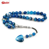 Natural Agates Stone Prayer Beads Muslim Misbaha 33 Beads Accessories