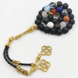 Natural Gemstone Tasbih Agate Sandstone Lapis Hematite Tiger Eye Turquoises Opal