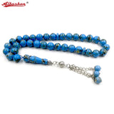 Tasbih Men's Green Stone Beads Eid Muslim Rosary Islamic Misbaha