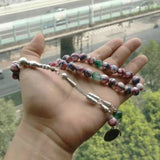 Natural Agate Green Jade Muslim Bracelet