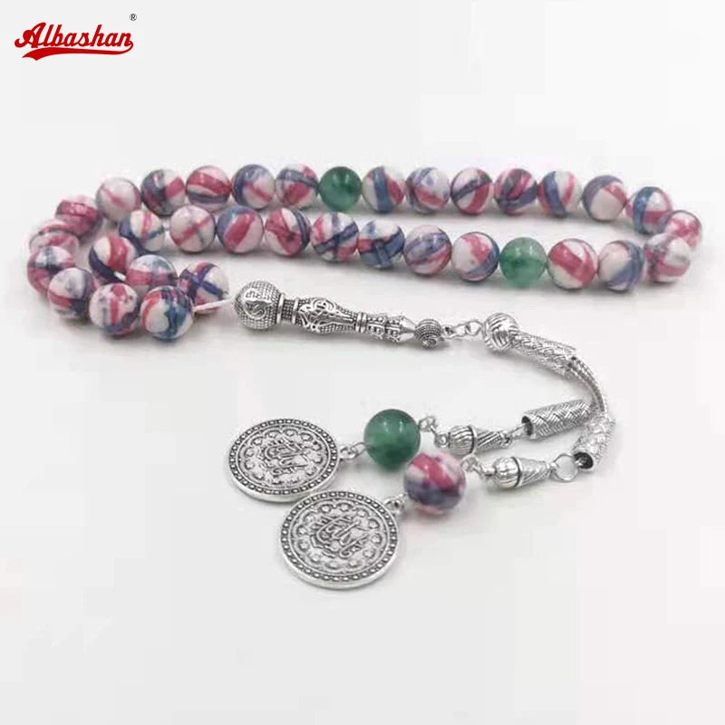 Natural Agate Green Jade Muslim Bracelet