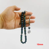 Aquatic Agate Muslim Prayer Beads Rosary Islamic Eid Adha 33 Beads Bracelet