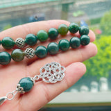 Aquatic Agate Muslim Prayer Beads Rosary Islamic Eid Adha 33 Beads Bracelet