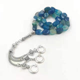 Natural Agates Islamic Misbaha Bracelet Rosary Bead Arabic Jewelry