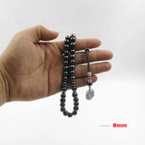 Natural Hematite Muslim Tasbih Prayer Beads Rosary Bracelet