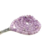 Natural Light Amethyst Muslim Tasbih Bracelet 99 Bead Rosary Islamic Jewelry