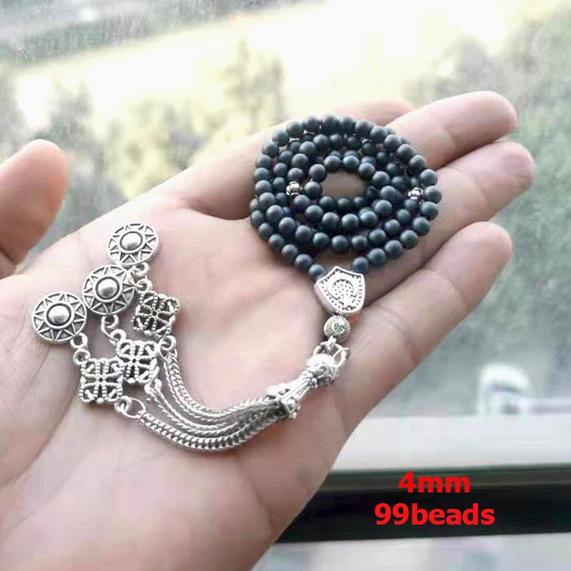 Natural Matte Grey Hematite 4mm 99 Beads Muslim Bracelet