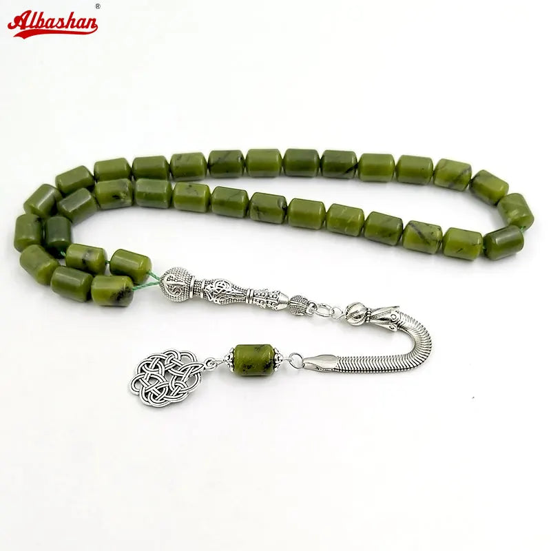 Natural Peridot Muslim Bracelet Misbaha Islamic Gift