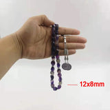 Natural Purple Agates Islamic Misbaha 33 Bracelet Rosary Bead Muslim Gift