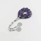 Natural Purple Agates Islamic Misbaha 33 Bracelet Rosary Bead Muslim Gift