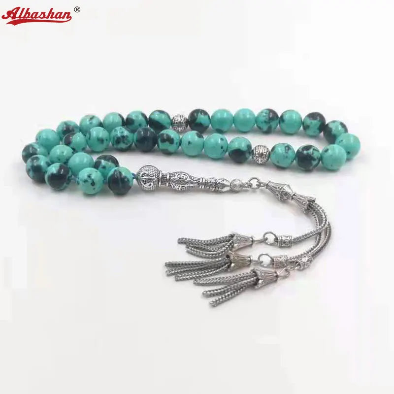 Tasbih Natural Rain Colored Stone 33 Bead Bracelet Muslim Accessories