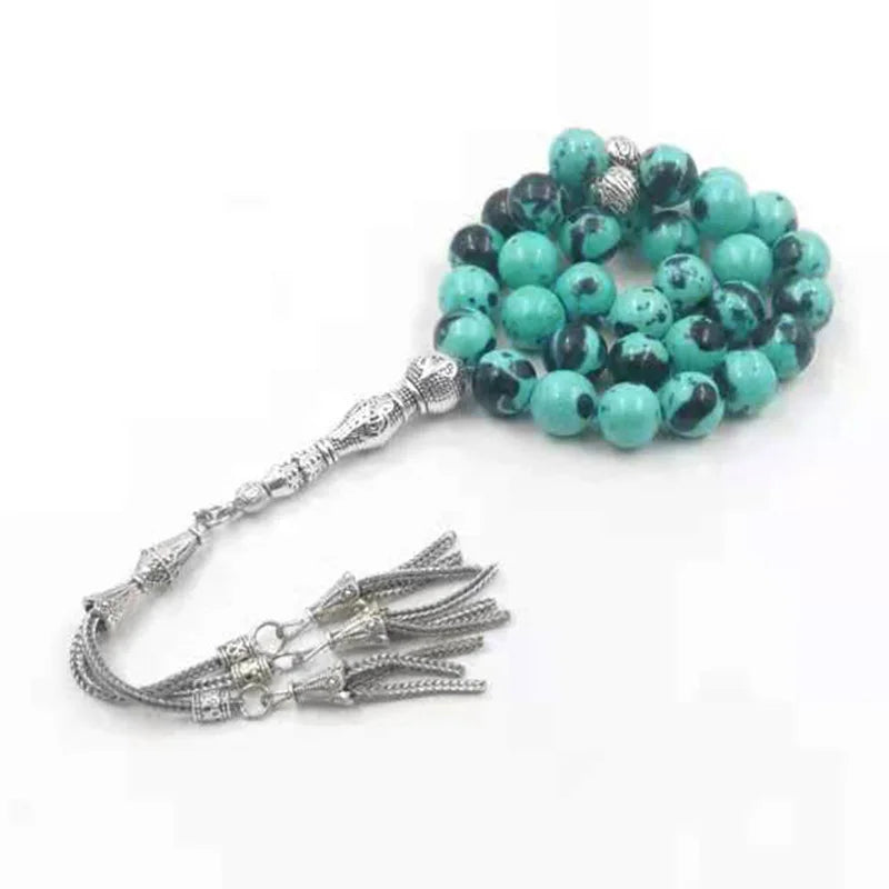 Tasbih Natural Rain Colored Stone 33 Bead Bracelet Muslim Accessories