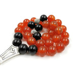 Natural Red Agate Islamic Misbaha Muslim 33 Beads Bracelet Ramadan Gemstone