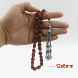 Red Agates Stone Islamic Misbaha Bracelet Rosary Bead Arabic Gift