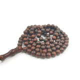 Natural Red Wood Tasbih Misbaha 99 Beads Islamic Bracelet