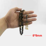 Tiger Eye Square Stone Muslim Misbaha 33 Prayer Beads Arabic Bracelet