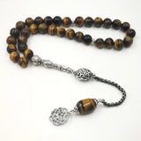 Tiger Eye Stone Tasbih Islamic Prayer Beads Bracelet