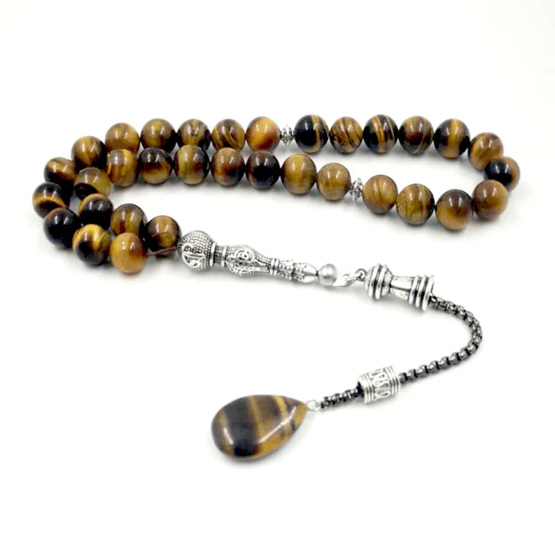 Tiger Eye Stone Tasbih Islamic Prayer Bead 33-99 Beads Muslim Accessories