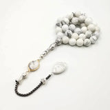 Natural Turquoise Stone Howlite Misbaha Muslim Prayer Beads Bracelet